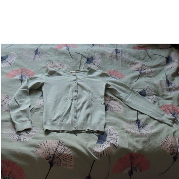 mint green buttoned cotton cardigan, H&M, XS, - Picture 3 of 7